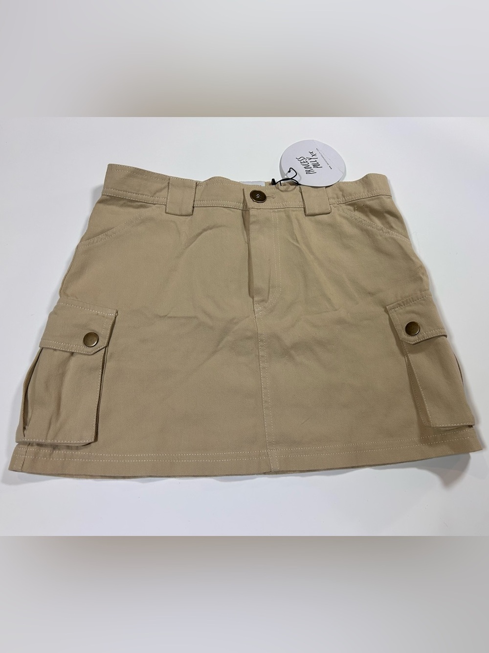 NWT Princess Polly Lydie Cargo Mini Skirt Beige Khaki Size 6